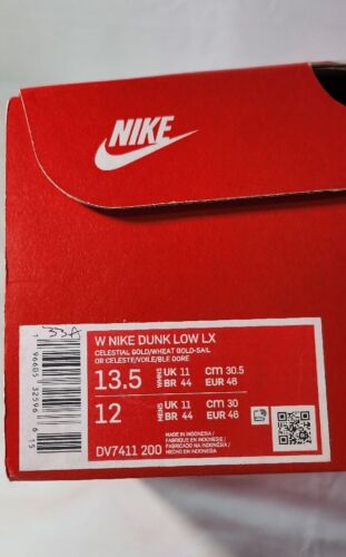 Nike Dunk Low LX Gold Suede Mens Size 12 / Womens 13.5 Extended Size A+ QUALITY