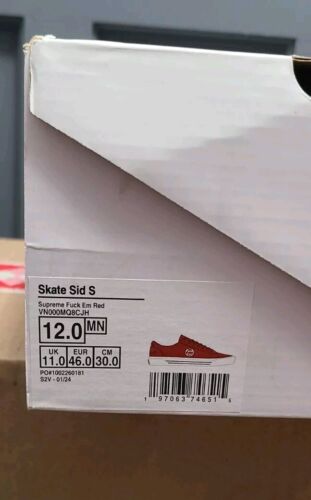 Supreme × Vans Sid RED | Mens Size 12 | "Fuck Em!" Ships FAST! Fashion Sneakers