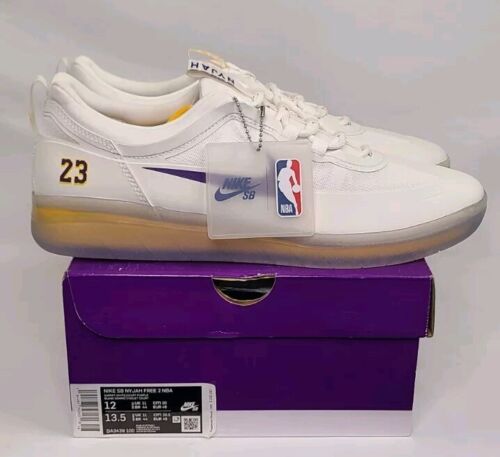 Nike SB Nyjah Free 2 NBA Lakers LeBron | Mens Sz 12 | + Yellow & Purple Laces!🔥