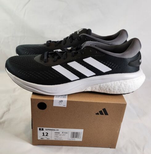 Adidas Supernova 2M - Mens Size 12 - Black & White Lightweight Running Shoes
