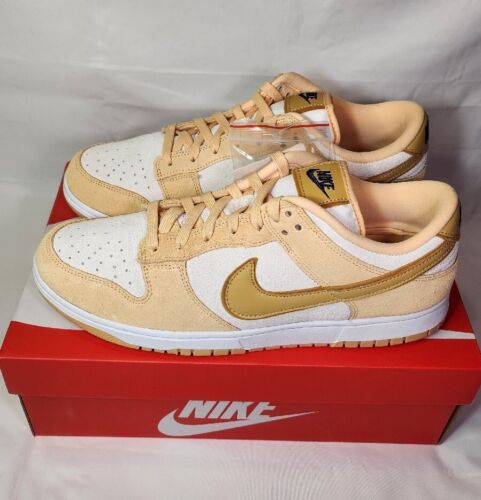 W Nike Dunk Low LX Gold Suede Mens Size 11.5 /Womens 13 Extended Size A+ QUALITY