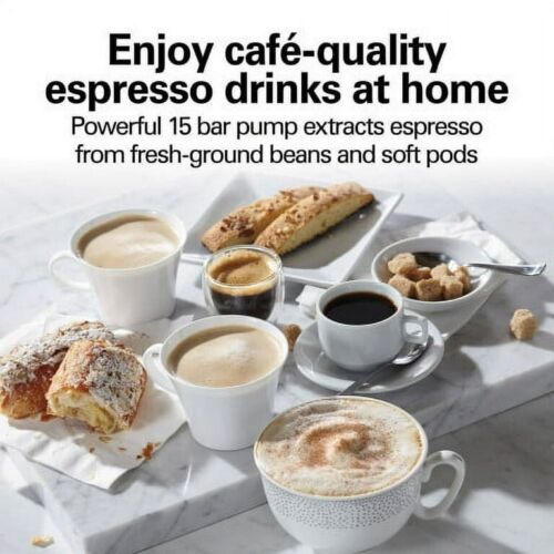 Hamilton Beach Espresso Machine 2-Cup + 15-Bar Pump+ Steam Control+ Milk Frother