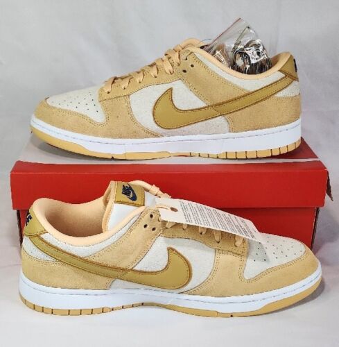 Nike Dunk Low LX Gold Suede Mens Size 12 / Womens 13.5 Extended Size A+ QUALITY