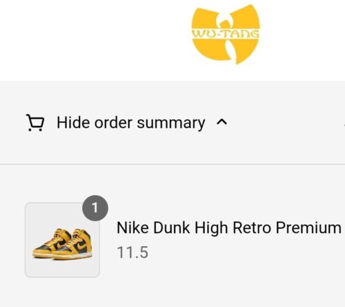 Nike Dunk High x Wu-Tang Clan | Mens Sz 11.5 | WUTANG FOREVER 2024 Black Yellow