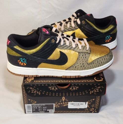 Nike Dunk Low PRM | Womens Sz 13.5 / Mens 12 | Dia De Muertos Familia Pink Gold