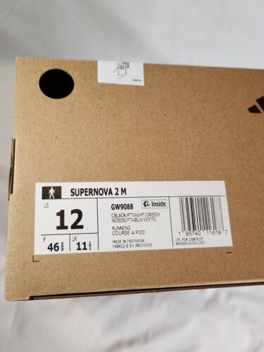 Adidas Supernova 2M - Mens Size 12 - Black & White Lightweight Running Shoes