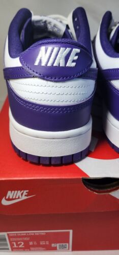 Nike Dunk Low Retro "Court Purple" | Mens Size 12 | White Purple Leather NEW