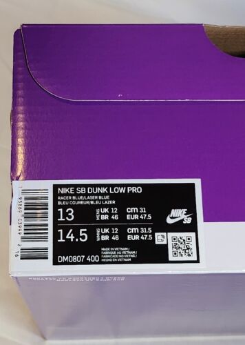Nike SB Dunk Low Pro Blue Raspberry Mens Size 13 Fruity Pack Racer Laser Blue🔥