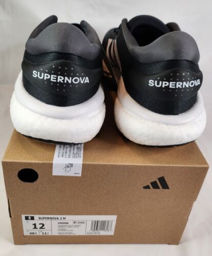 Adidas Supernova 2M - Mens Size 12 - Black & White Lightweight Running Shoes