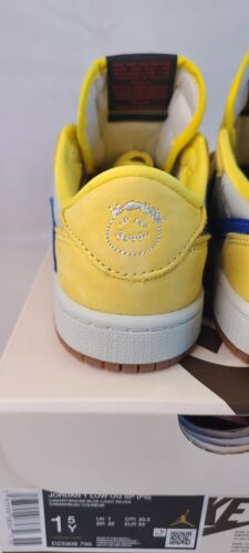 Air Jordan 1 Low OG PS x Travis Scott Canary Yellow Racer Blue - SIZE 1.5 Youth