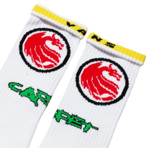 Vans x Carpet Company HALF CAB DRAGON SOCKS | White W/Red NWT Ships FAST!