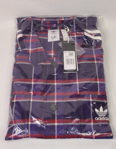 Adidas x Korn Long Sleeve Purple Flannel | Size LARGE | Oversized Fit NWT 🔥