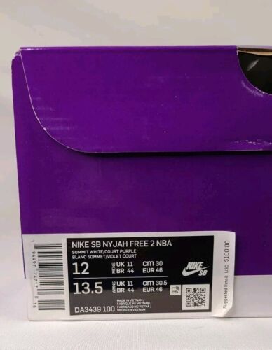 Nike SB Nyjah Free 2 NBA Lakers LeBron | Mens Sz 12 | + Yellow & Purple Laces!🔥