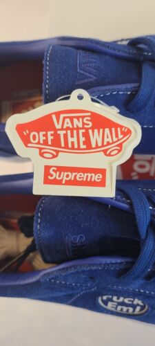 Supreme × Vans Sid 2024 BLUE | Mens Size 12 | "Fuck Em!" NIB Ships FAST! 🔥