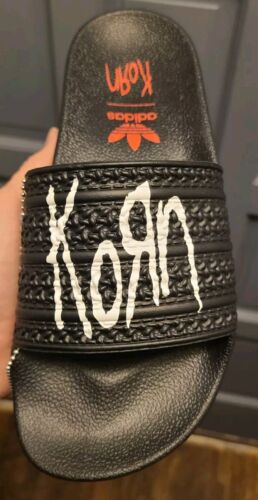 Adidas x Korn Adilette Slides | Mens Size 12 | Stickers, Guitar Pick, & Box! 🔥