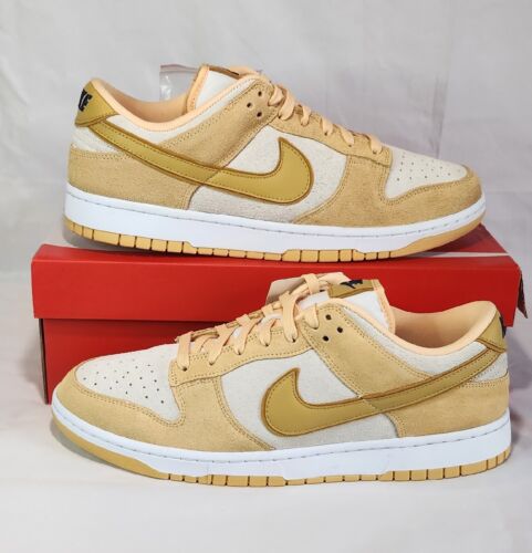 Nike Dunk Low LX Gold Suede Mens Size 12 / Womens 13.5 Extended Size A+ QUALITY