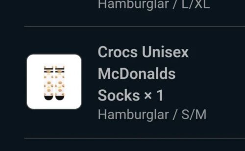 Crocs x Hamburglar McDonald's Socks | Size S/M | Silly Odd Socks Great Gift!