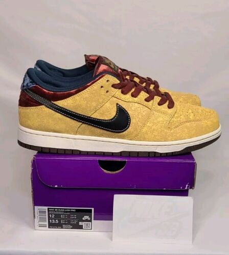Nike SB Dunk Low City Of Cinema | Mens Sz 12 | Celestial Gold Red Navy Black NEW*