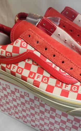 JFG Joe FreshGoods x VANS OG Style 36 Lx Red Honeymoon Mens Size 12 Checkerboard