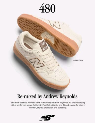 New Balance Numeric 480 Andrew Reynolds | Mens Size 12 | Sea Salt Gum Brown 🔥