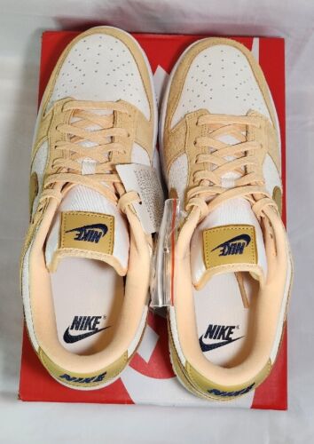 Nike Dunk Low LX Gold Suede Mens Size 12 / Womens 13.5 Extended Size A+ QUALITY