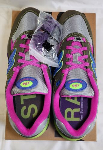 New Balance x Stray Rats 580 MENS SIZE 12 Dark Moss Cosmic Grape Pink Blue