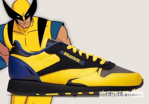 Reebok Classic Leather x Wolverine X-Men 97 | Mens Sz 12 | Black Yellow MARVEL