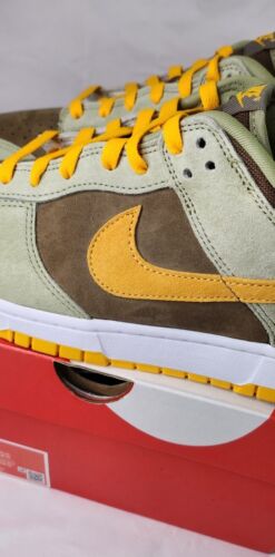 Nike Dunk Low SE | MENS SIZE 12 | Dusty Olive Pro Gold + Extra SB white Laces