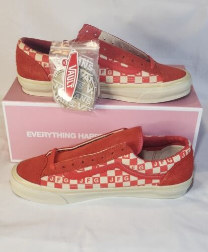 JFG Joe FreshGoods x VANS OG Style 36 Lx Red Honeymoon Mens Size 12 Checkerboard
