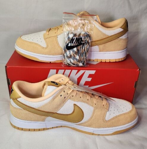 W Nike Dunk Low LX Gold Suede Mens Size 11.5 /Womens 13 Extended Size A+ QUALITY