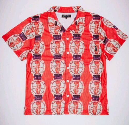 FA FuckingAwesome Time To Fu*k Shirt | SIZE LARGE | TTF AOP Button Up Adult 18+