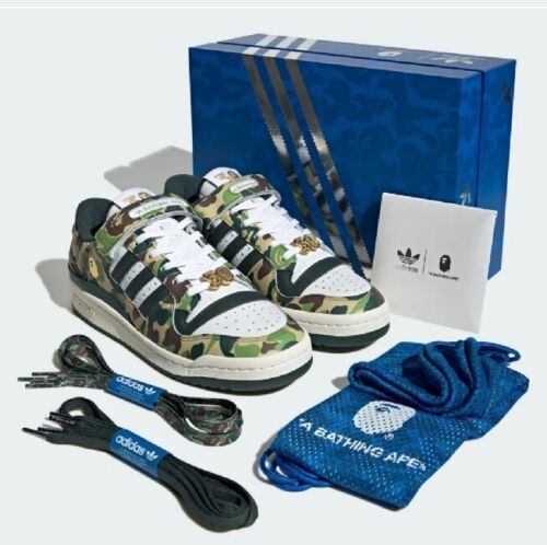 Adidas x Bape Forum 84 Low 30th Anniversary Green Camo Mens Sz 11.5 Bathing Ape