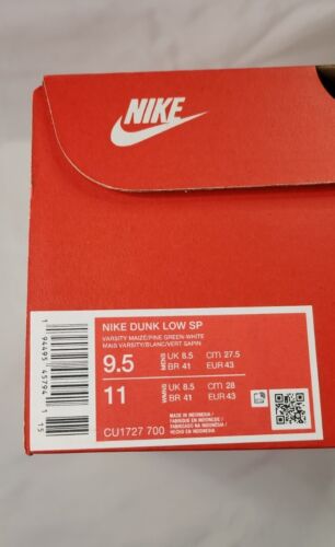 Nike Dunk Low SP Brazil 2020/2024 Green Yellow | Mens Size 9.5 | ✅️ Ships FAST