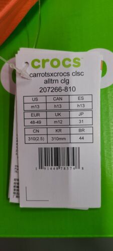 Crocs All Terrain Clog Carrots In Hand Size 12 Brand New HOT Summer Spring Shoes