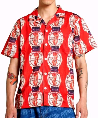 FA FuckingAwesome Time To Fu*k Shirt | SIZE LARGE | TTF AOP Button Up Adult 18+