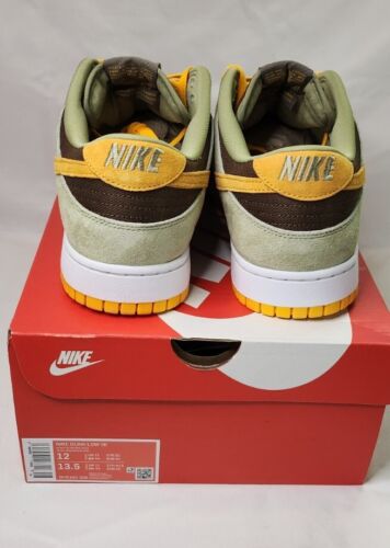 Nike Dunk Low SE | MENS SIZE 12 | Dusty Olive Pro Gold + Extra SB white Laces