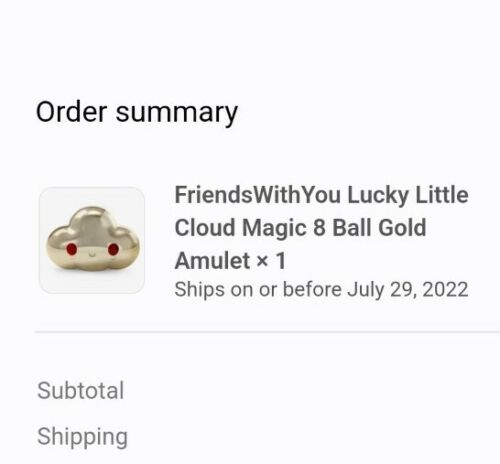 Mattel Creations FriendsWithYou Lucky Little GOLD Cloud Magic 8 Ball ONLY 500#