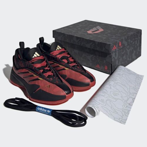 Bape x Dame 9 Adidas RED CAMO | Mens Sz 11.5 | 2024 Bathing Ape Basketball Shoes