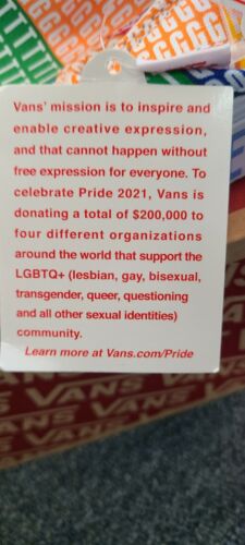 MENS SZ 12 - VANS Pride Classic Slip On LGBTQ+ Multicolor Rainbow Colorway NEW!