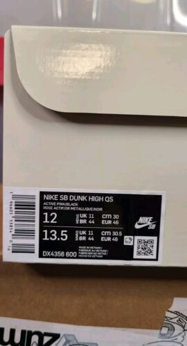 Nike SB Dunk High QS x RTJ | Mens Sz 12 | Run The Jewels Active Pink Blackš„