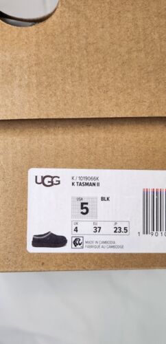 UGG Tasman Slipper | Mens 5 / Womens Size 6 | Black Soft Suede NEW In Box J5