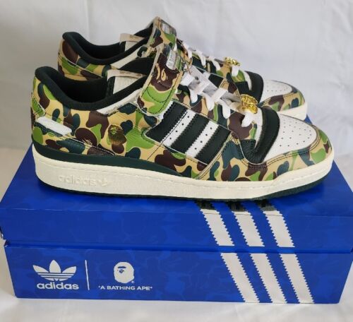Adidas x Bape Forum 84 Low 30th Anniversary Green Camo Mens Sz 11.5 Bathing Ape