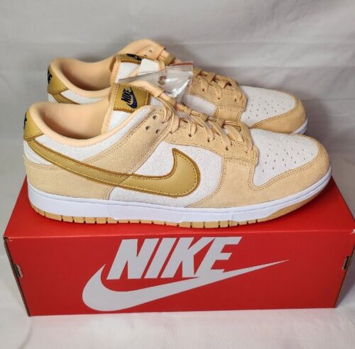 W Nike Dunk Low LX Gold Suede Mens Size 11.5 /Womens 13 Extended Size A+ QUALITY