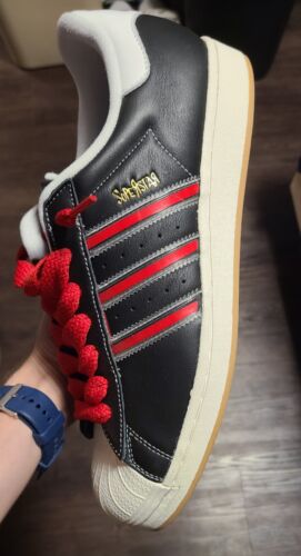 Korn x Adidas Superstar Black Gum | Mens Sz 14 | 30th Anv Red Pick + PURP Laces!