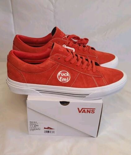Supreme Γ Vans Sid 2024 RED | Mens Size 11.5 | "Fuck Em!" NIB Ships FAST! π₯