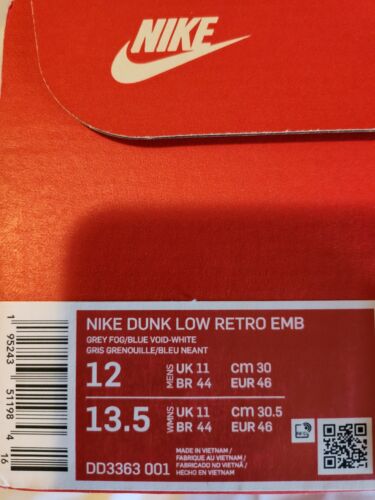 Nike Dunk Low Retro EMB x NBA 75th Anniversary x Brooklyn Nets Mens Size 12 USED