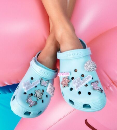 Crocs x Saweetie Icy Classic Clog Mens 7/ Women's 9 Special Jibbitz Bundle Pack