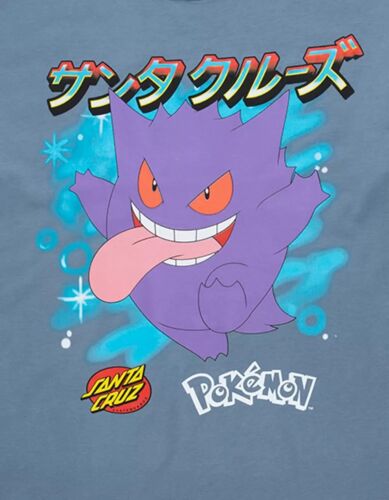 Santa Cruz x Pokémon Ghost Type 3 Gengar Premium T Shirt Mens Size XL Blue NWT