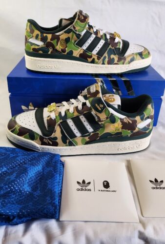 Adidas x Bape Forum 84 Low 30th Anniversary Green Camo Mens Sz 11.5 Bathing Ape