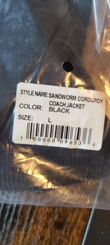 Welcome x Beetlejuice Sandworm Corduroy Black Coach Jacket Satin Lining - LARGE